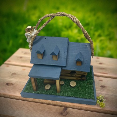 Amish log cabin birdhouse - cabin, with