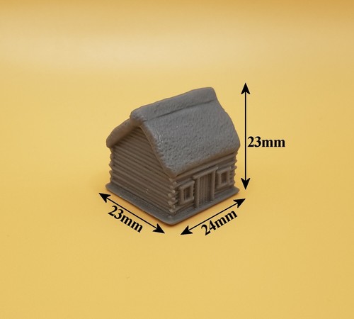 6mm scale model log cabin - scale,