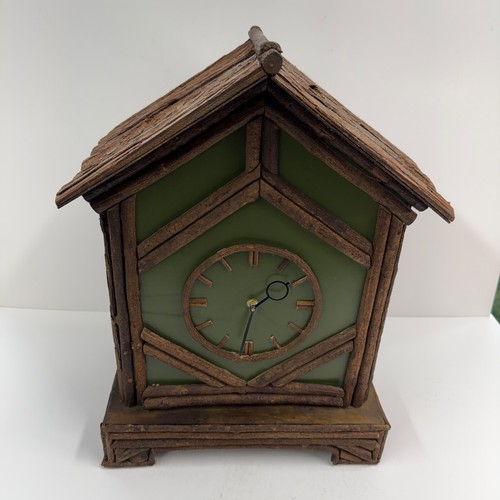 Rustic log cabin clock - rustic,
