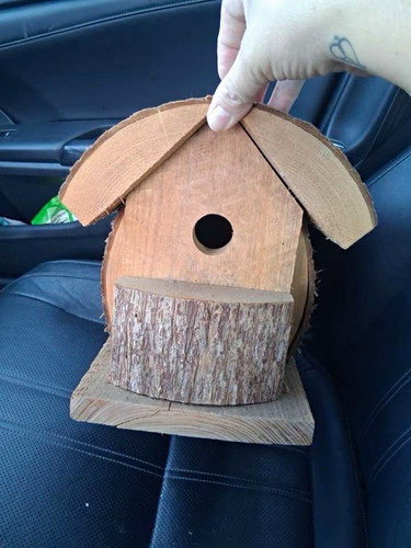 Hanging wooden bird house - hanging,
