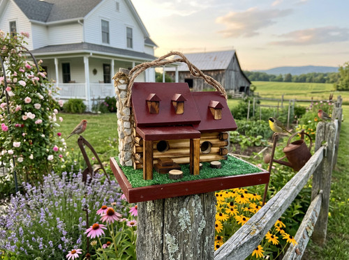 Amish log cabin - log,