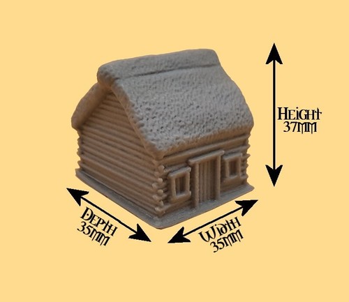 10mm scale model log cabin - log,