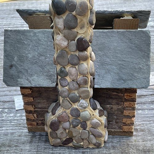 Wood log cabin slate roof - log,