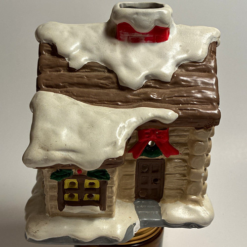Vintage ceramic log cabin - log,