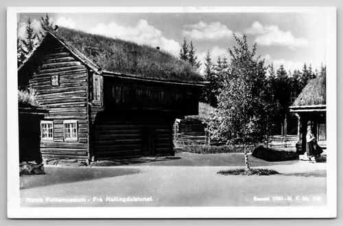 Rppc norsk folkemuseum log - folkemuseum,